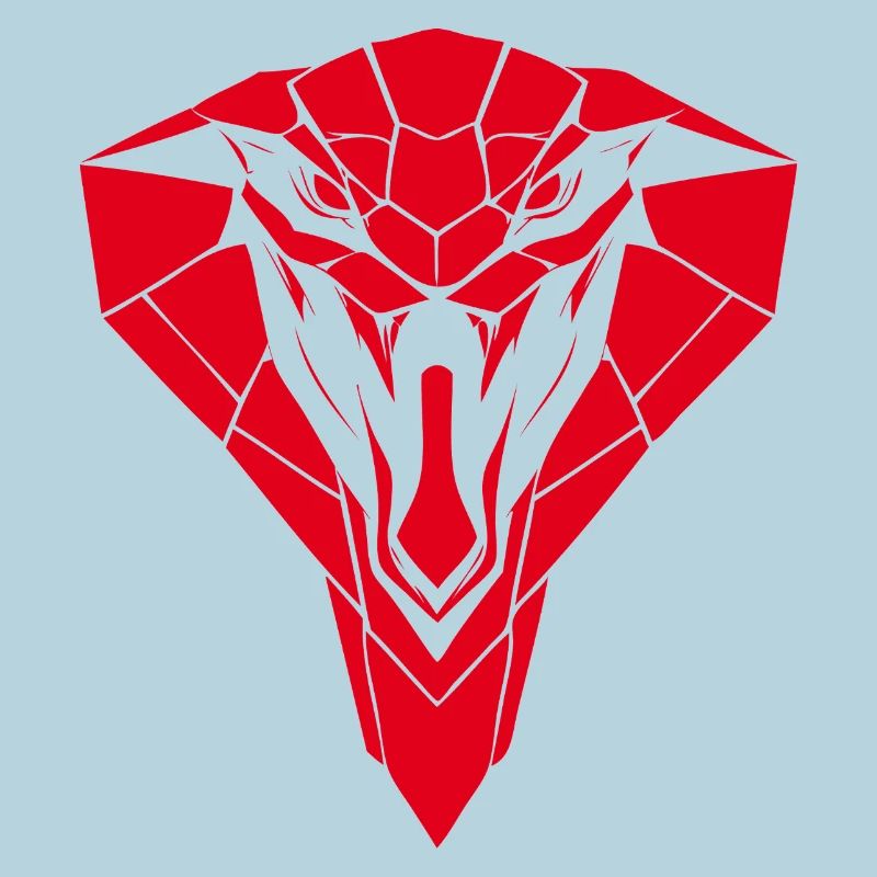 Red Geometric Snake Head