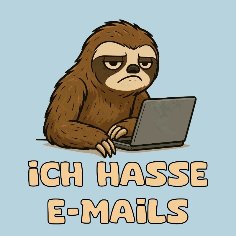 Conception décontractée de paresseux avec sarcasme par e-mail