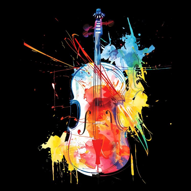 Colourful violin art