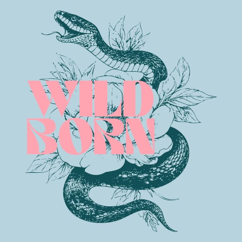 Wild Born Snake and Leaf Design