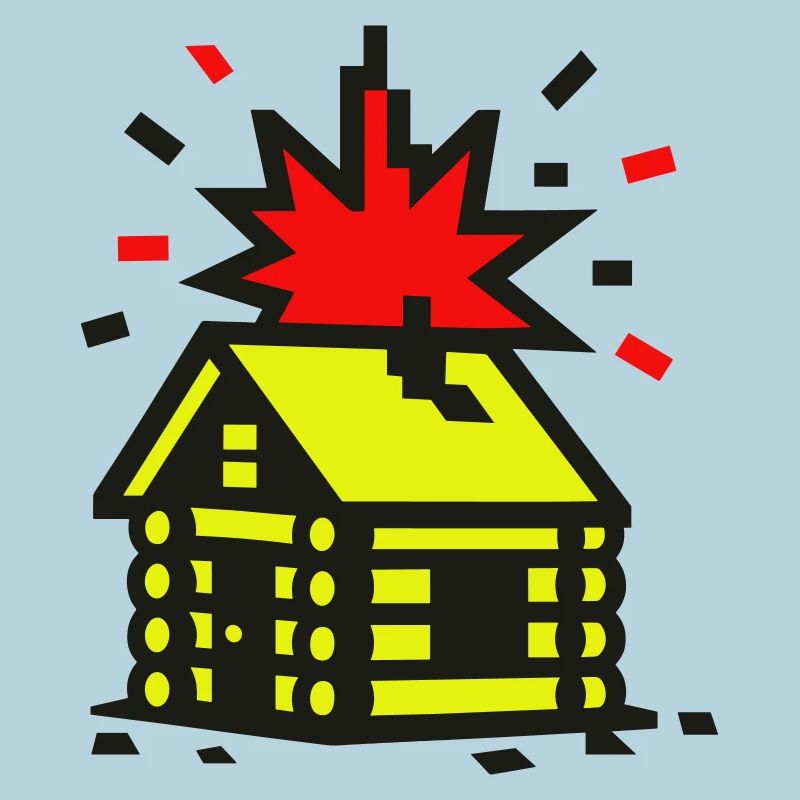 Explosion Hut 8bit Pixel Art