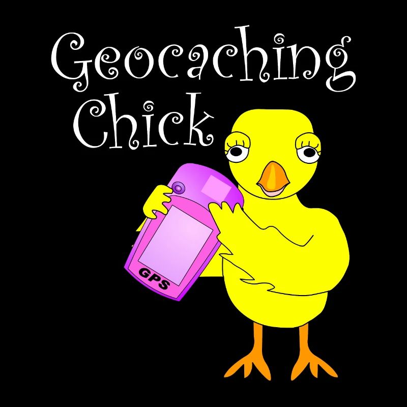 Géocaching Chick Texte blanc