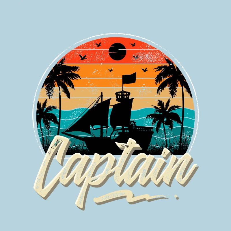 Captain Sailing Sailor Retro Vintage