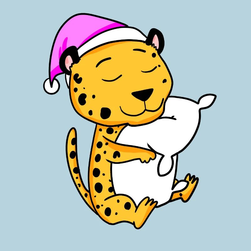 Guépard avec oreiller et bonnet de couchage