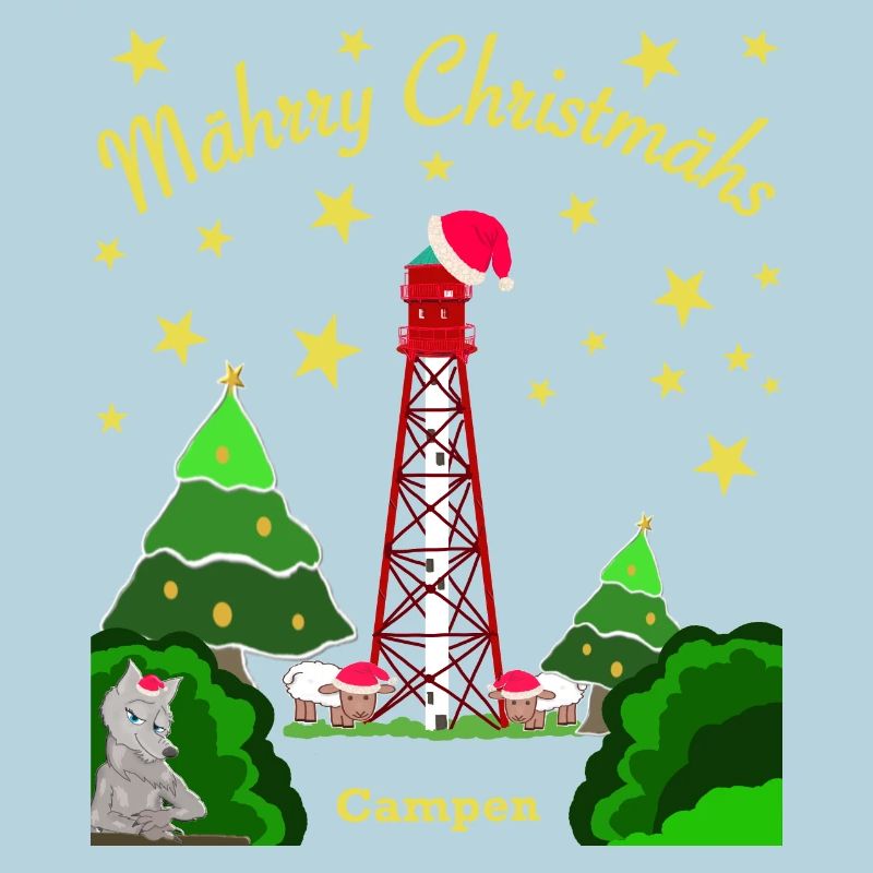 Christmas, Lighthouse Camping, Iconic Wolf