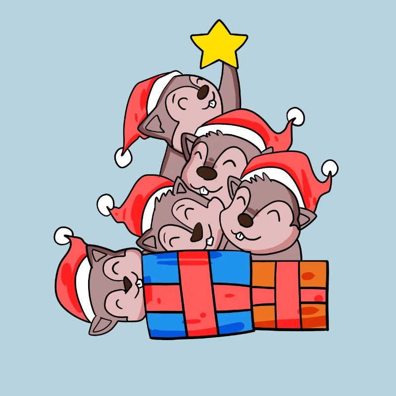 Christmas Christmas Tree Squirrel