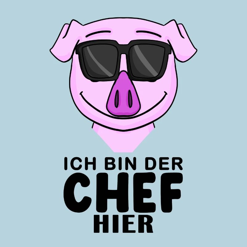 Chef Spruch mit Schwein Motiv