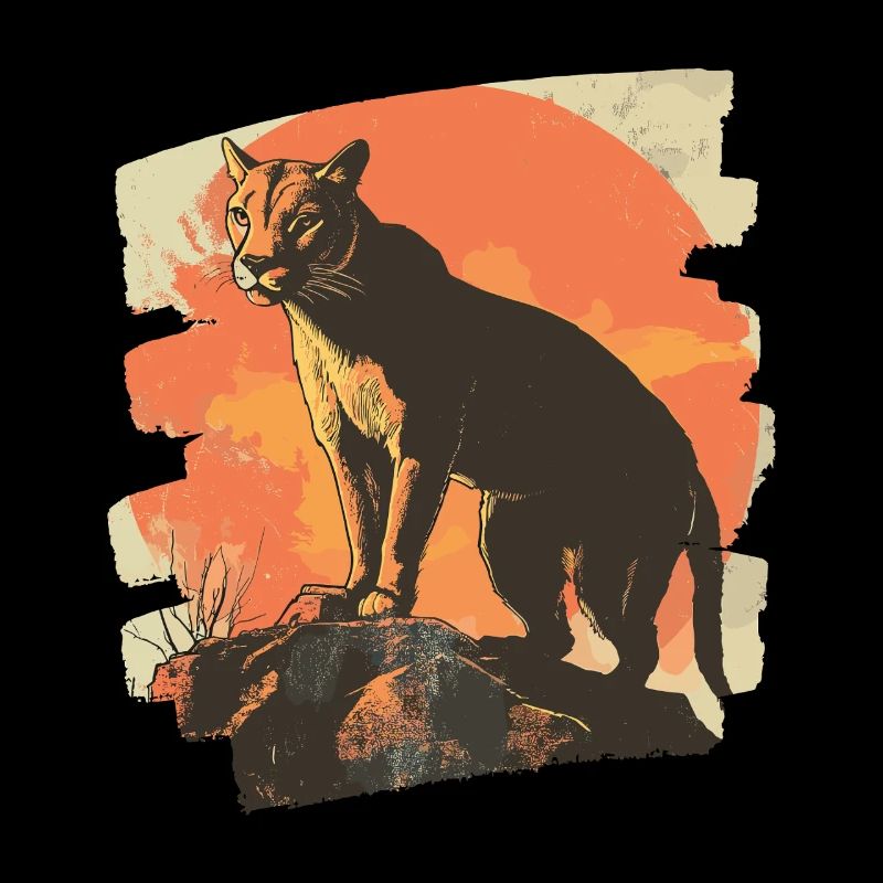 Lion from mountain Retro