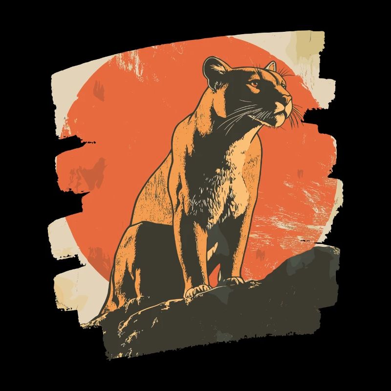 Lion from mountain Retro