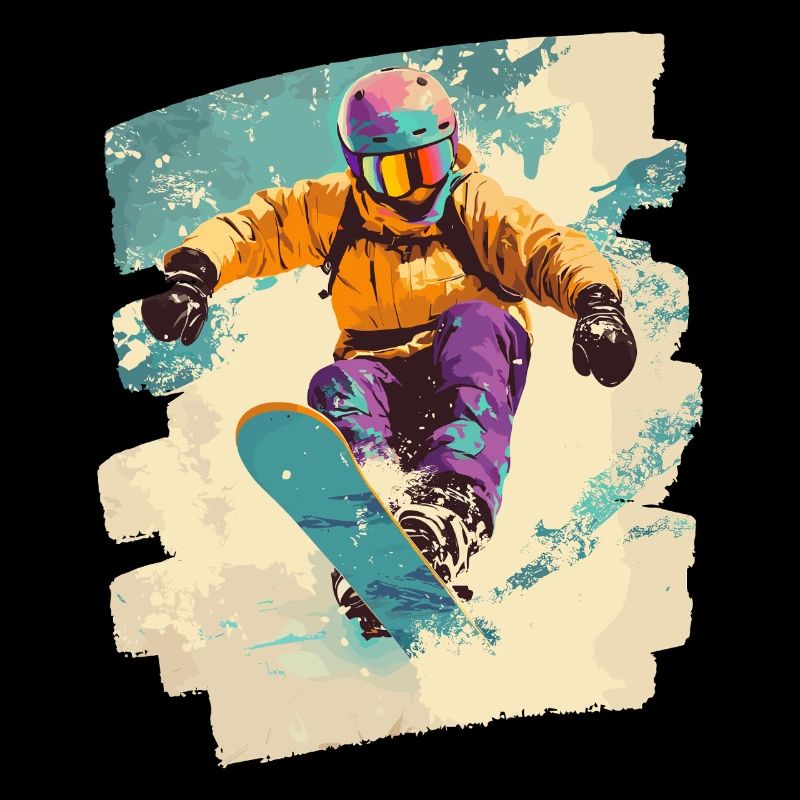 Snowboarder poudreuse