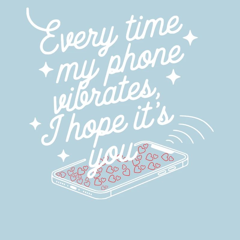 Simple Vibes - Conception de texte de téléphone propre avec des cœurs