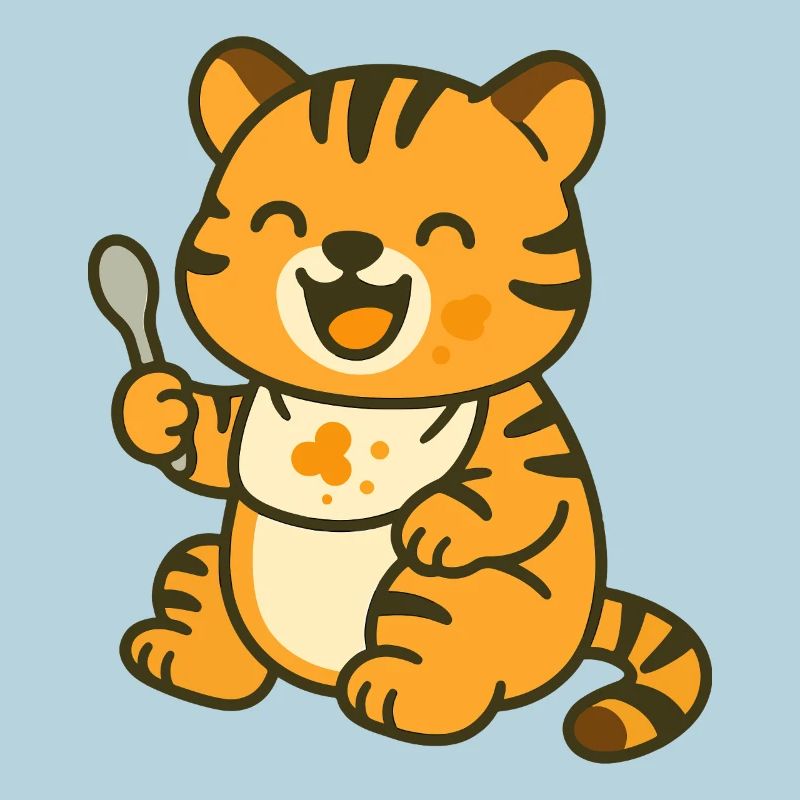 Repas avec bébé tigre