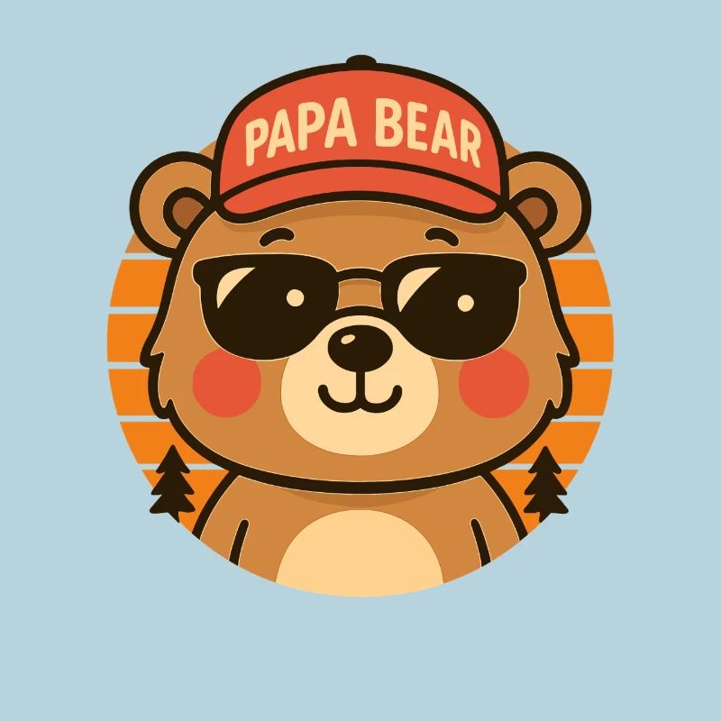 Papa Bear Cuddly Bear Daddy Retro