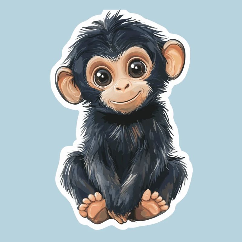 Affe Süsses Äffchen Geschenk für Affenfans