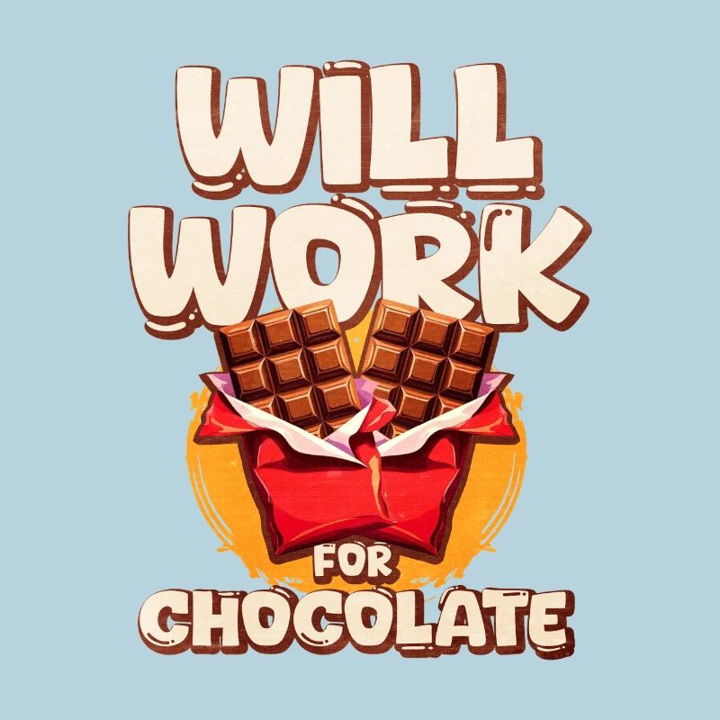 Will Work for Chocolate Illustration