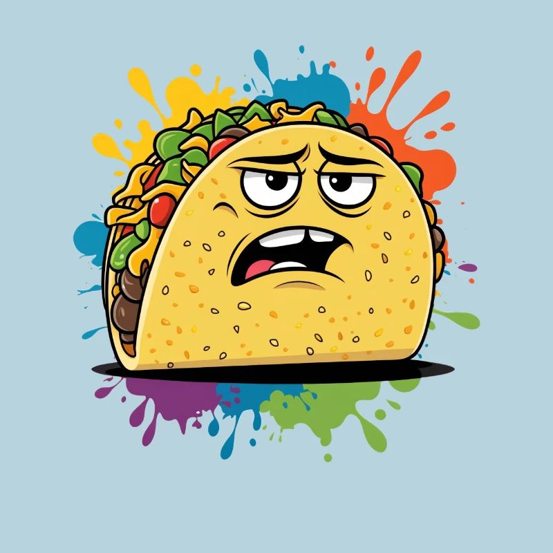 Graphique de taco élégant avec expression