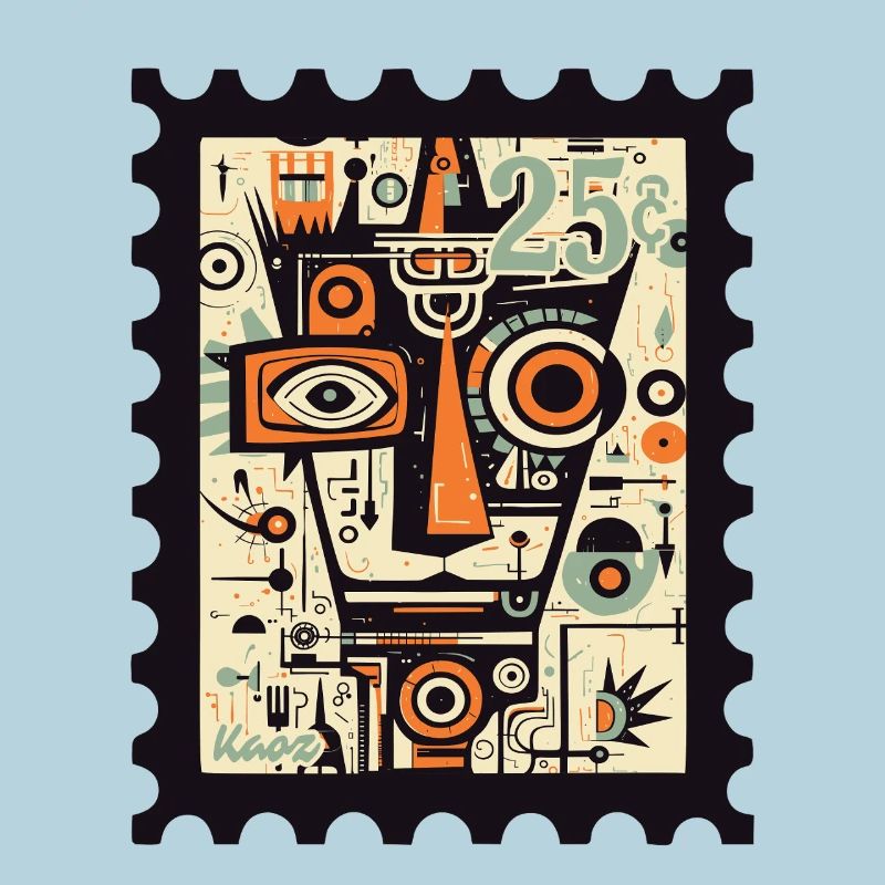 Aztek Geometric Human Face Design