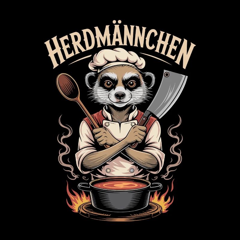 Herdmännchen kochen lustiger Koch Herdmännchen