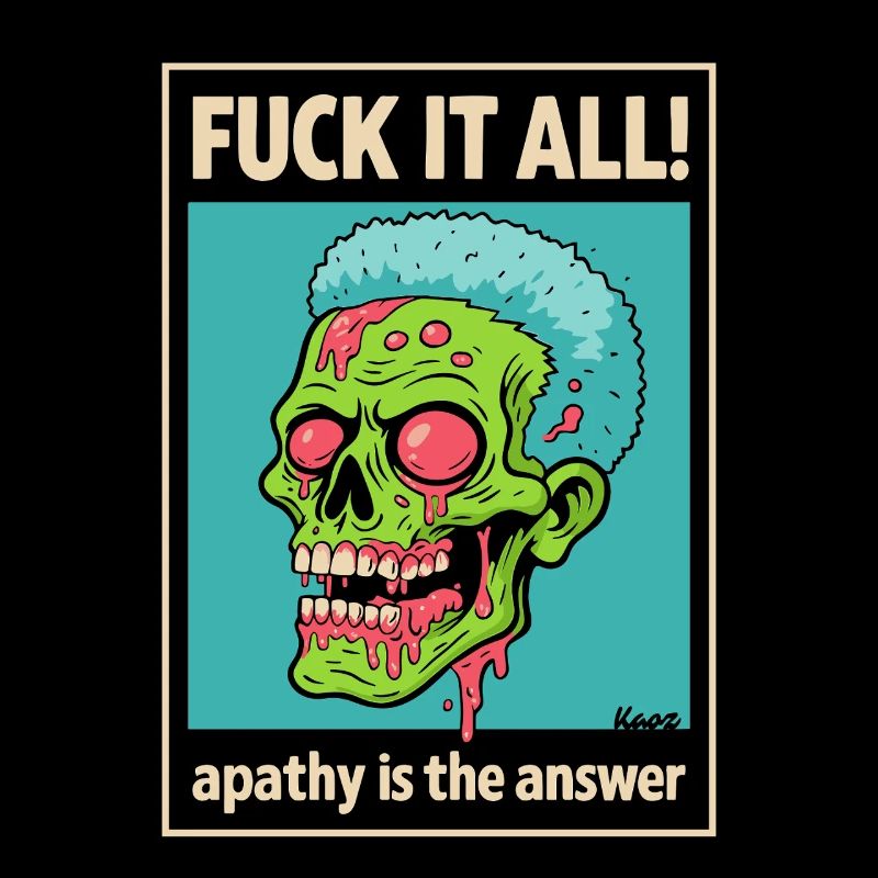 Zombie Skull with Bold Statement