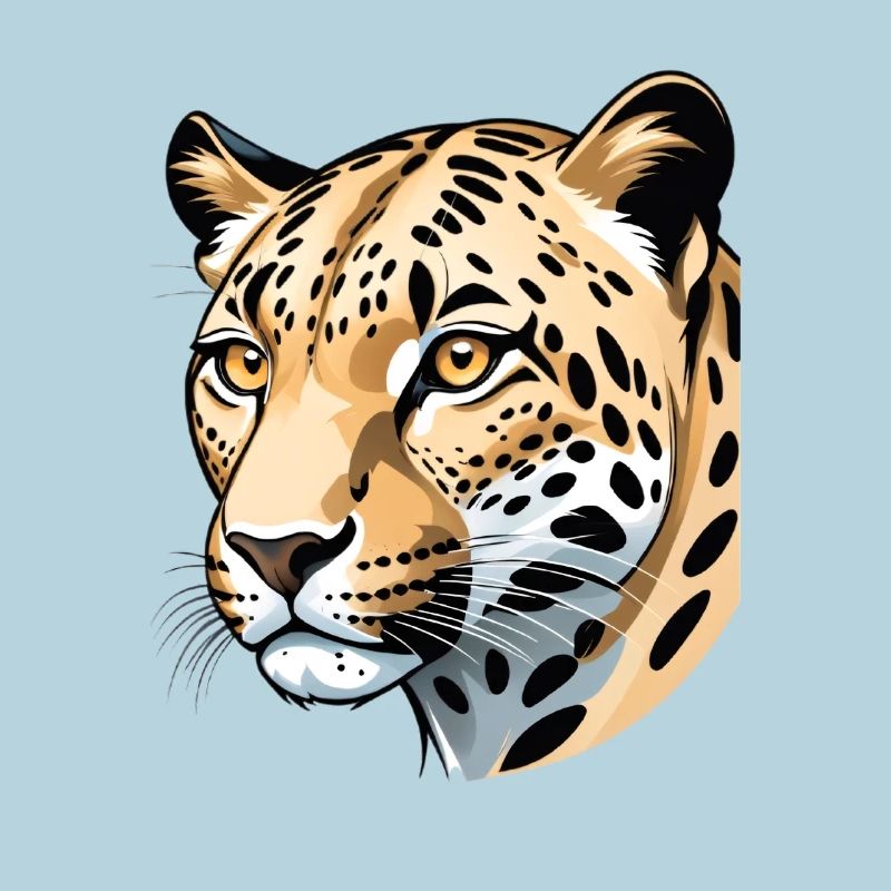 Illustration élégante de tête de guépard