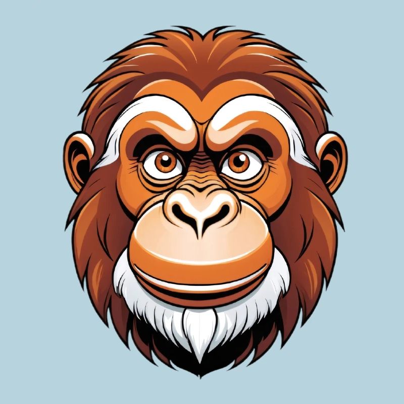 Portrait graphique de singe dans des tons chauds