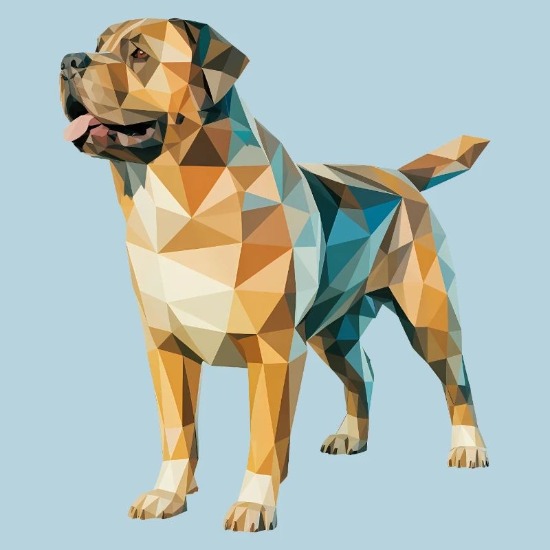 Rottweiler - Cooles Low Poly Logo