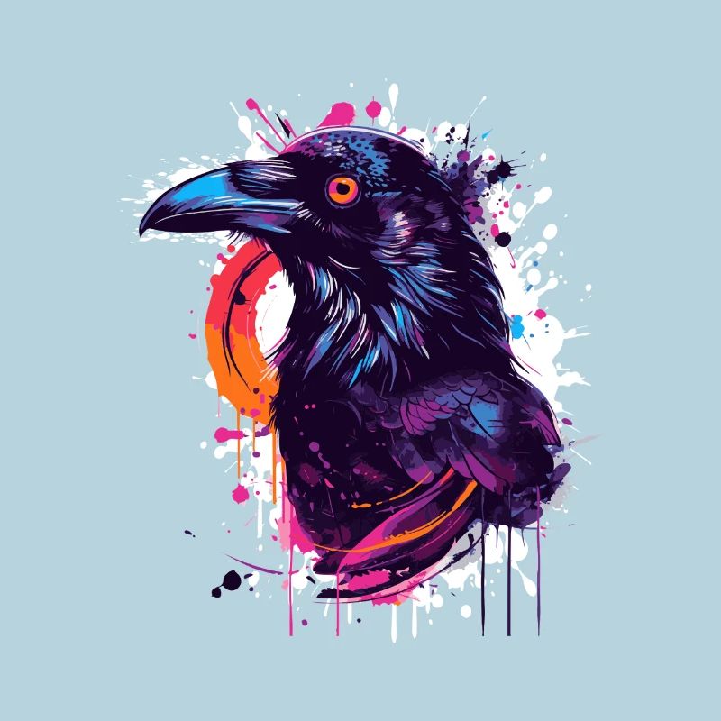 Farbexplosion Rabe Neon-Splash