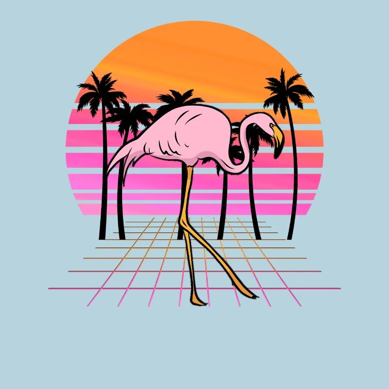 Flamingo Neon Sunset Retro