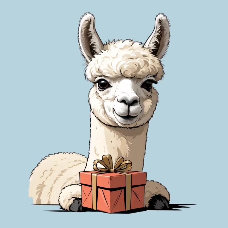 Alpaca with gift box