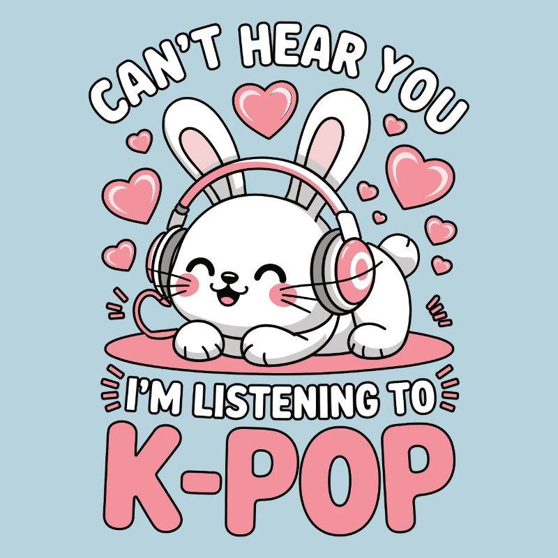 K-Pop Bunny mit Kopfhörern