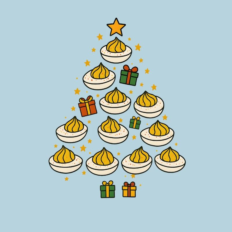 Deviled Egg Christmas Tree Funny Holiday Design