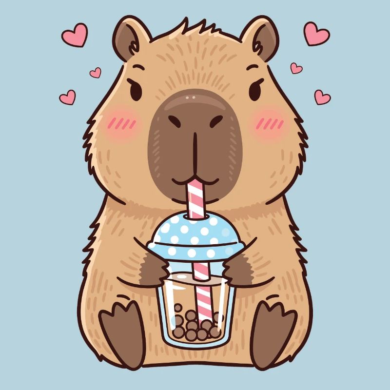 Capybara Bubble Tee Kawaii
