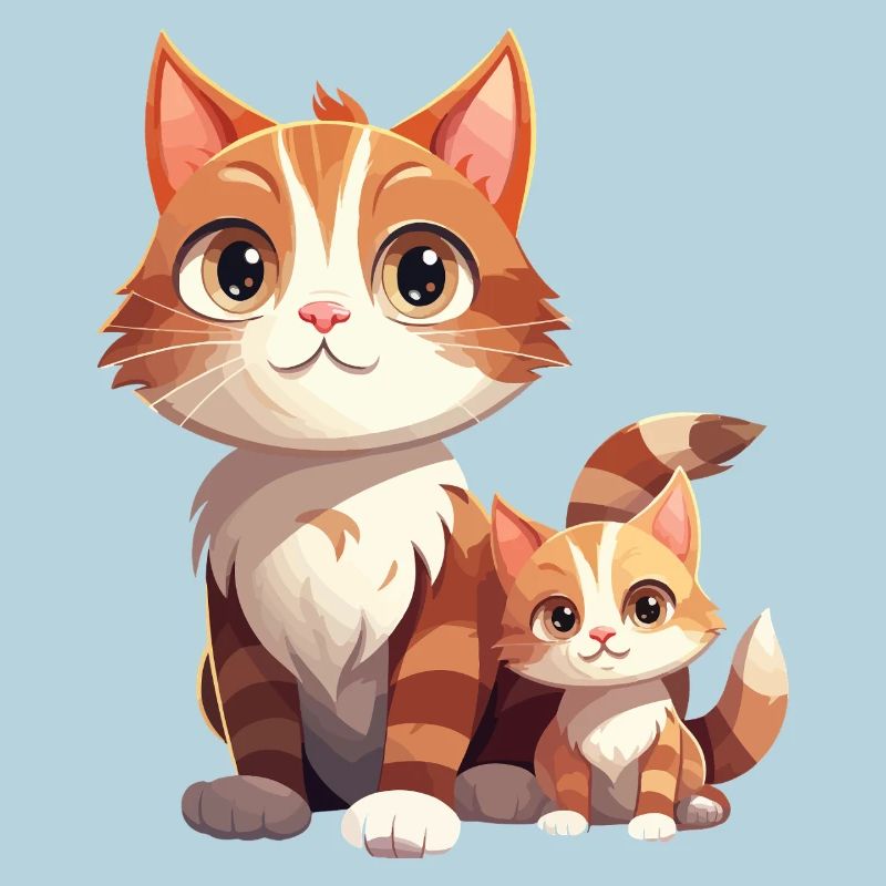 Chat amitié dessin animé Style chat