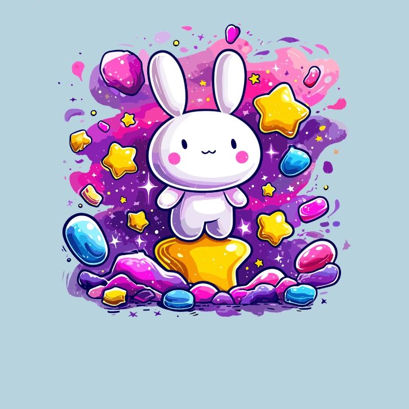 Cuddly bunny in the starry glow