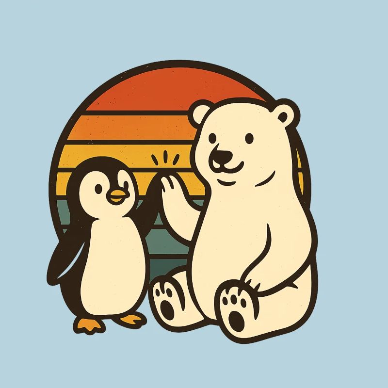 Polar bear and penguin