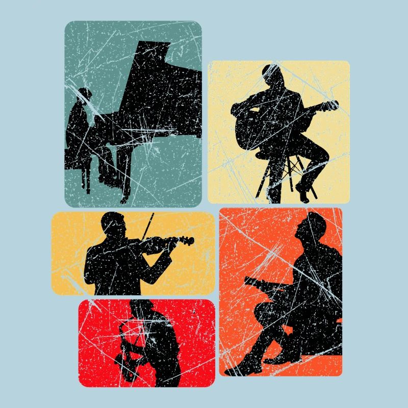 Collage de silhouettes musicales