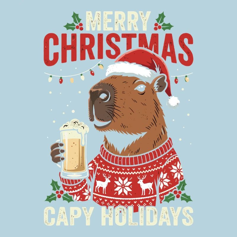 Capybaras Weihnachtsfest Pullover