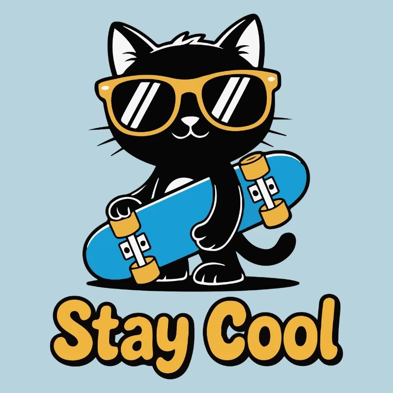 Stay Cool Cat Skateboard