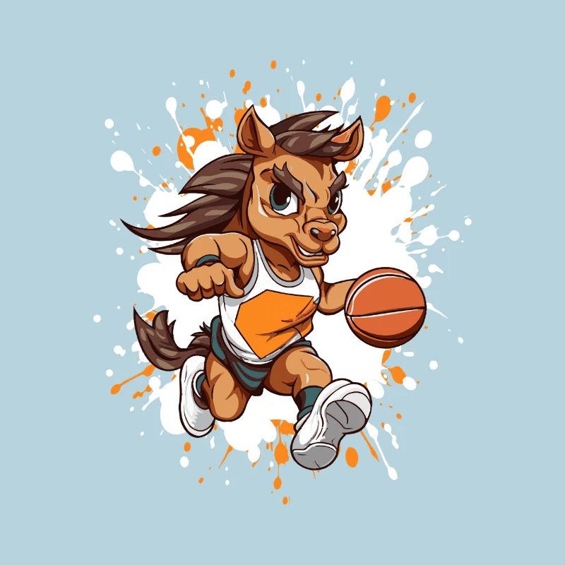 Basketball-Pony im Sprinterstil