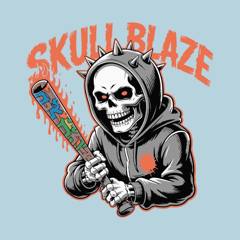Skull Blaze Graffiti-Schädel