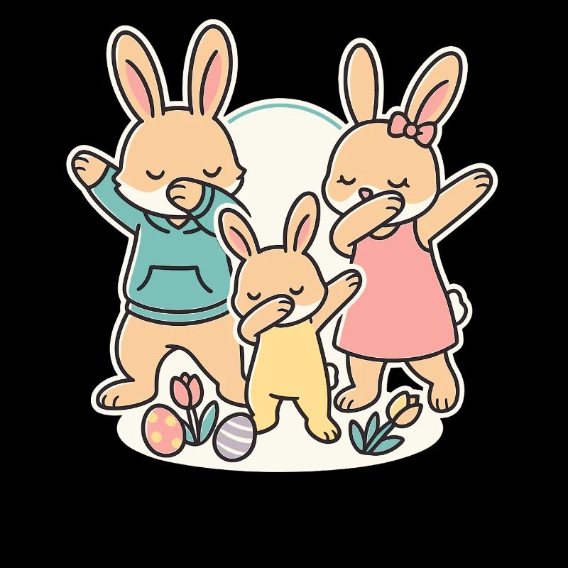 Dabbing Easter Bunnies, Family Easter