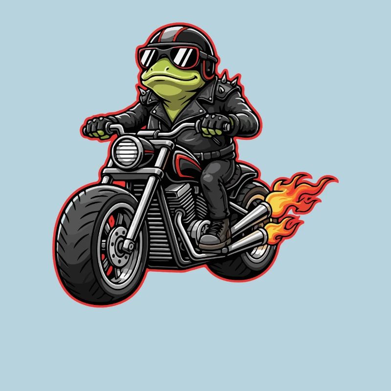 Frosch Biker im Lederjacke Style