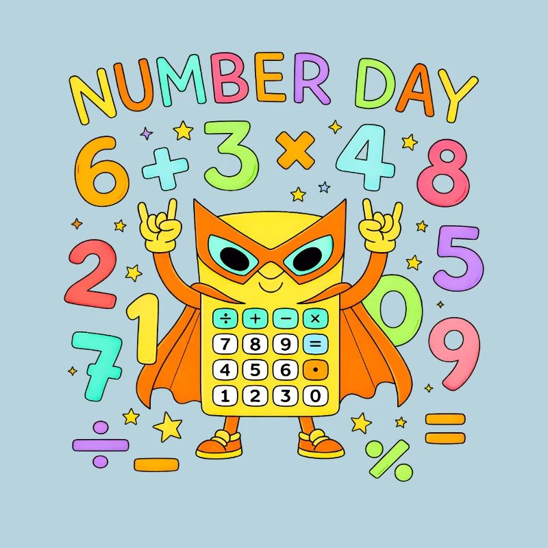 Number Day Math Cat Calculator Hero