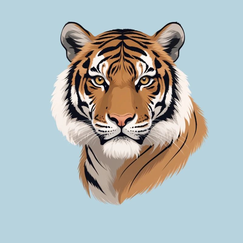Tiger Head Illustration Wild Pattern