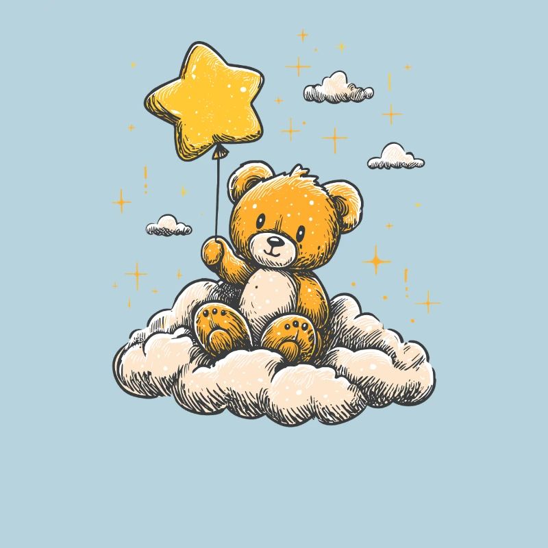 Cuddly teddy with star balloon