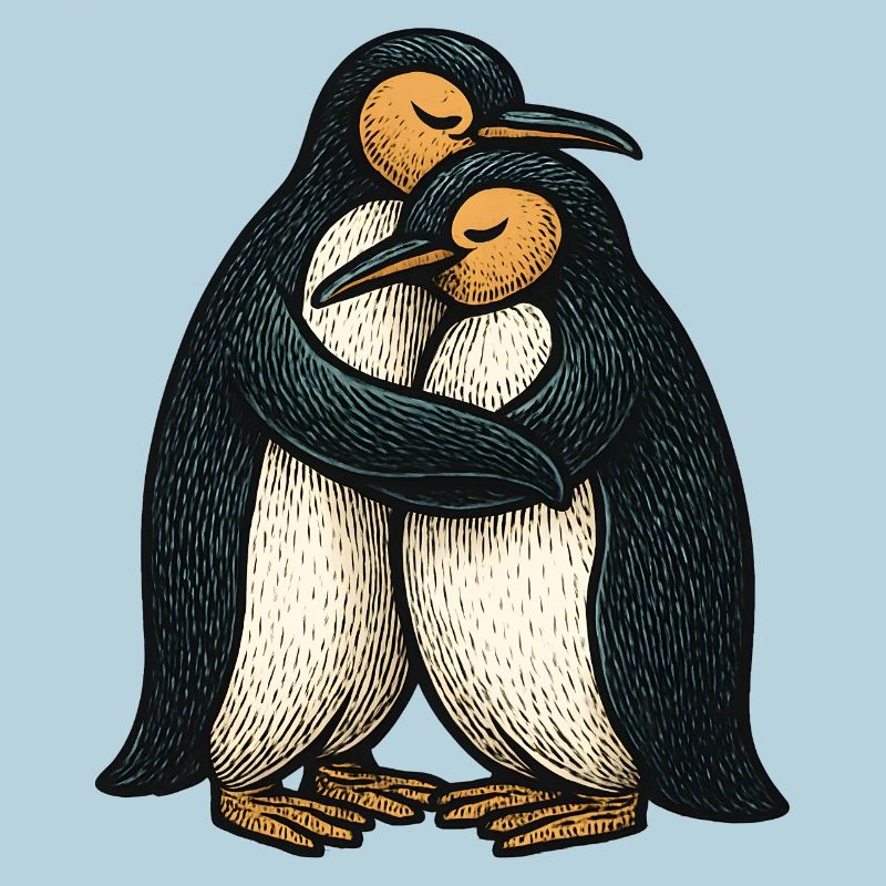 Two-Way Penguins Hug