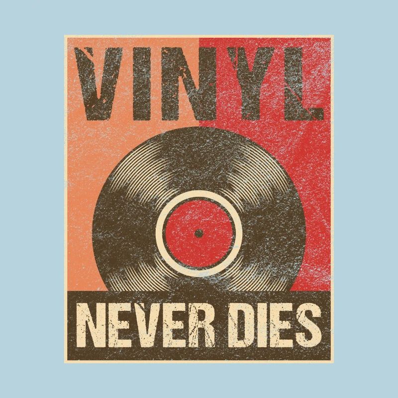 Graphique rétro de l’affiche Vinyl Never Dies
