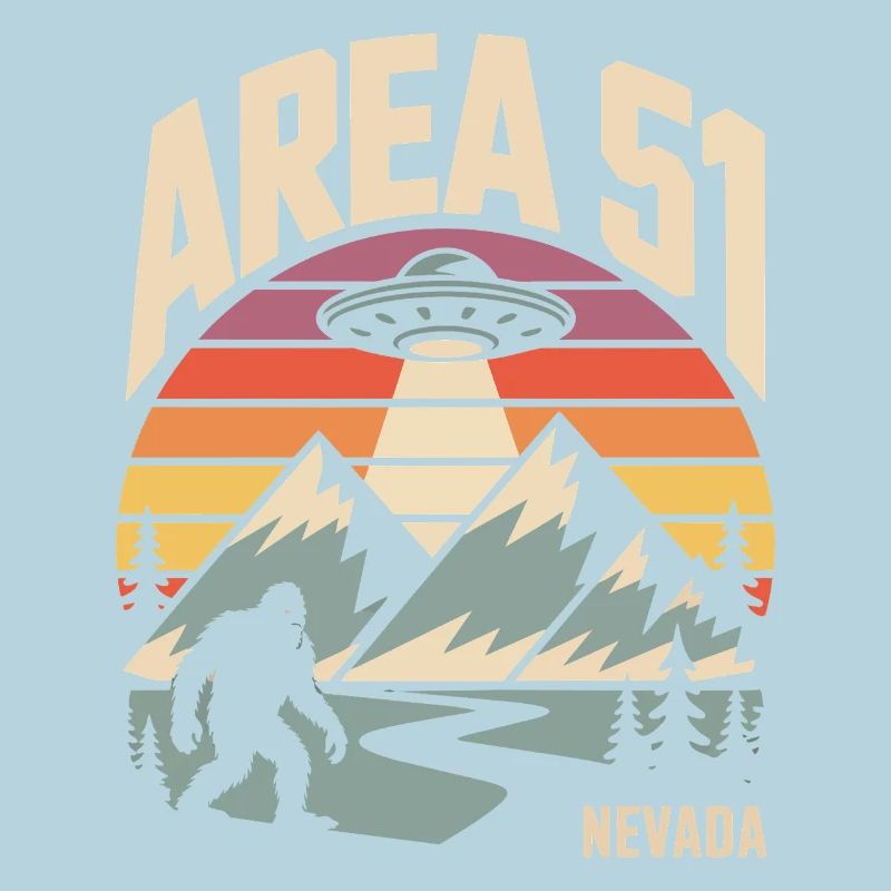 Area 51 Nevada UFO Retro Design