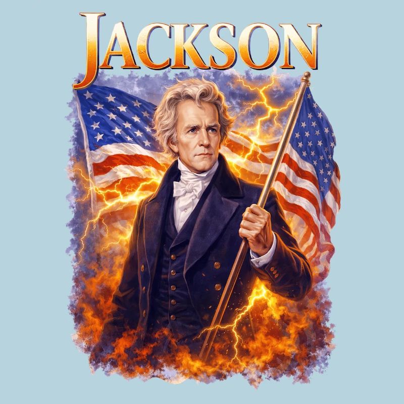 Le héros de la liberté de Jackson avec drapeau