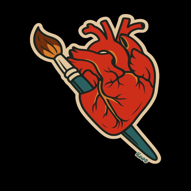 Crimson Heart mit Pinselkunst